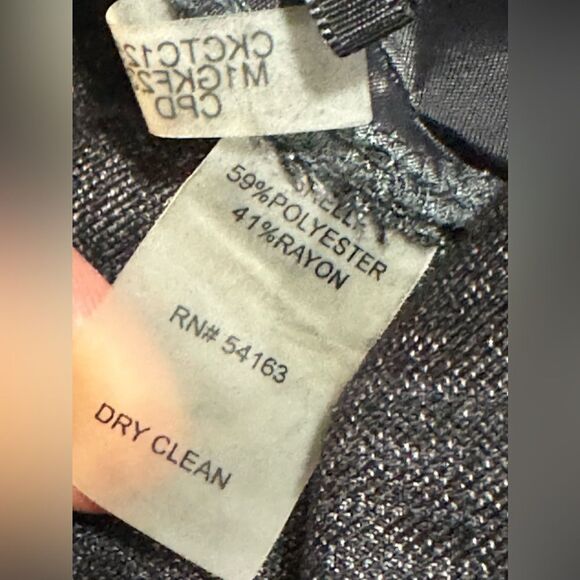 Calvin Klein Women 4 Charcoal Plaid Rayon Blend Wide Legs Casual Carrier Pants - Picture 5 of 12